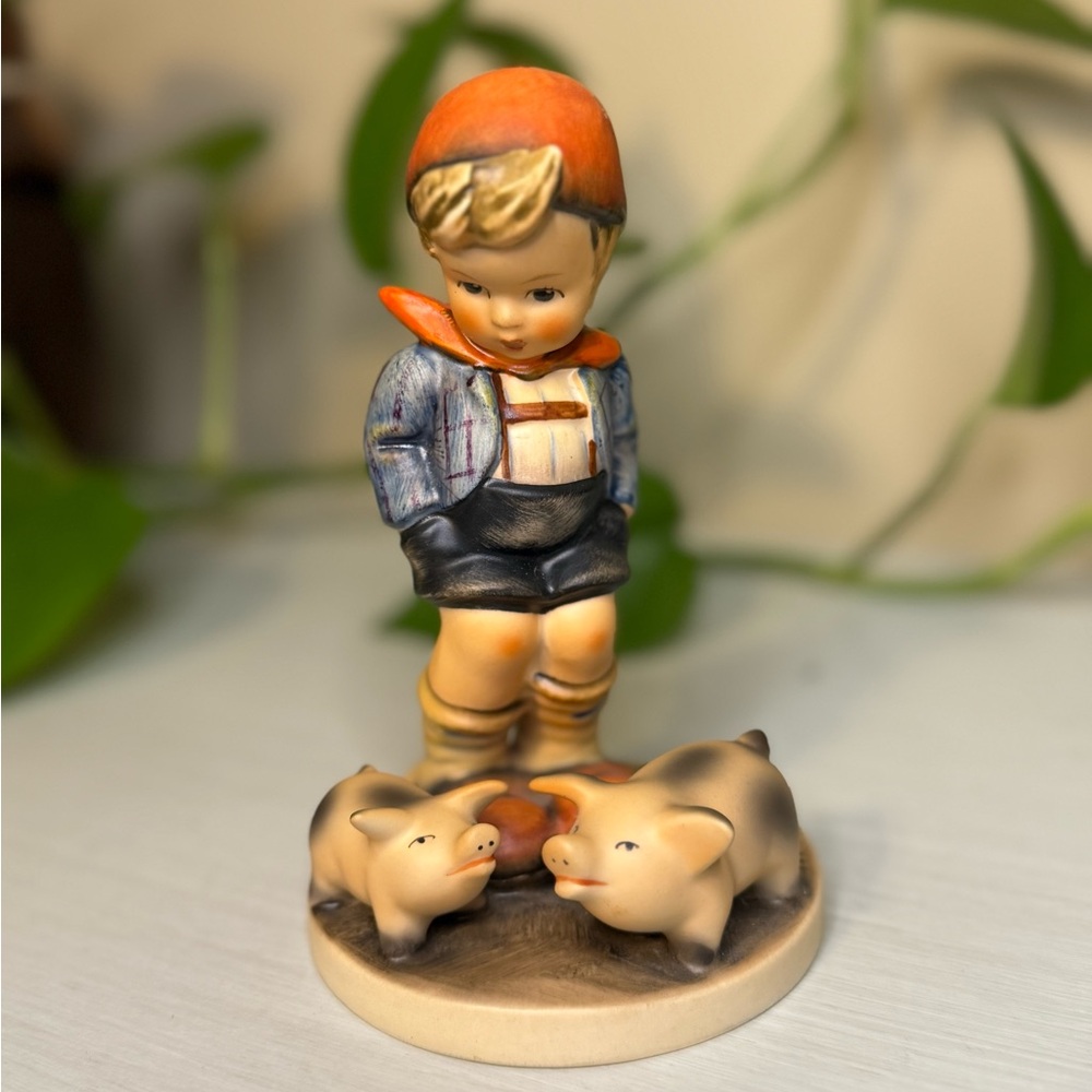 Goebel Hummel “Farm Boy” #66 TMK3 | Boy with Piglets Figurine
